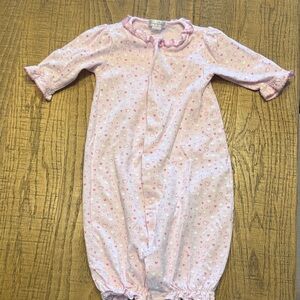 Kissy Kissy Pale Pink Ruffle-Neck Baby Gown